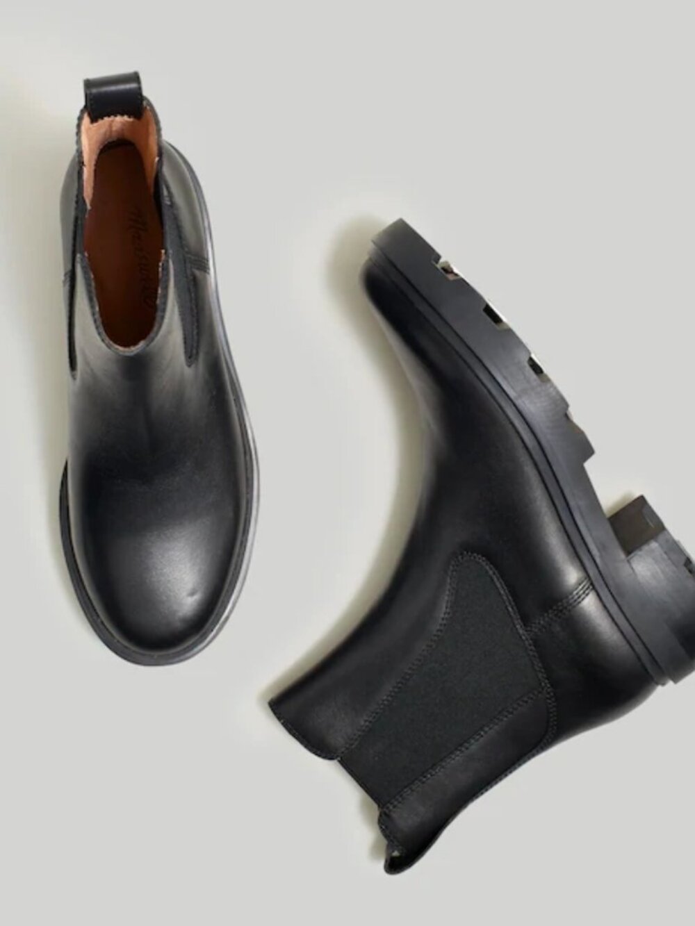Madewell The Wyckoff Chelsea Lugsole Boot Black Leather Women's Size 7.5 NN020
